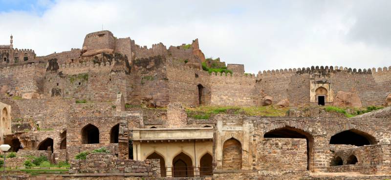 Panoramic view of Historic Golkonda fort in Hyderabad
