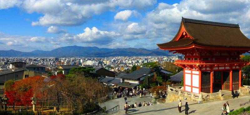 Kiyomizu-dera Temple of Kyoto with a view overlooking the city
