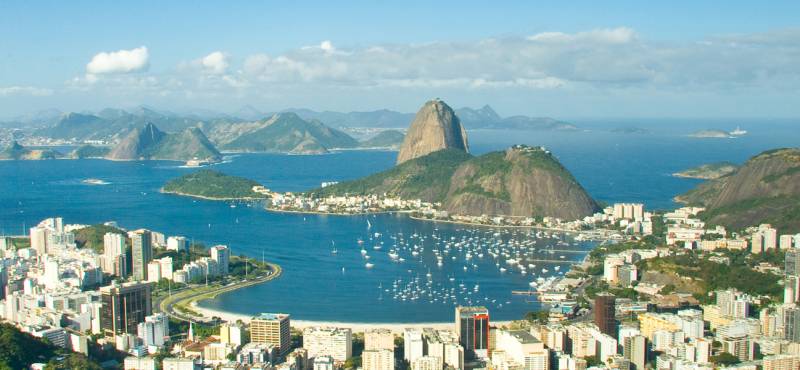 A panoramic view of Rio de Janeiro city and the natural harbour